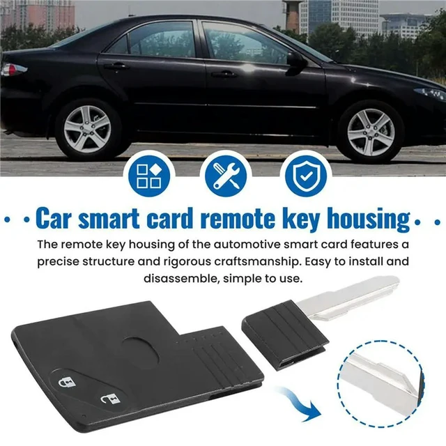 Alt view image 2 of 3 - 2 Button Card Remote Key Shell Case For Mazda 5 6 CX-7 CX-9 RX8 Miata