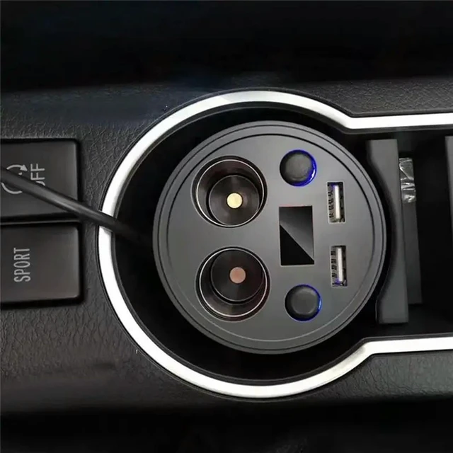 Alt view image 3 of 3 - Universal Car Cup Dual Usb With Cable Car Multi-Function Cigarette Lighter Car Mobile Phone
