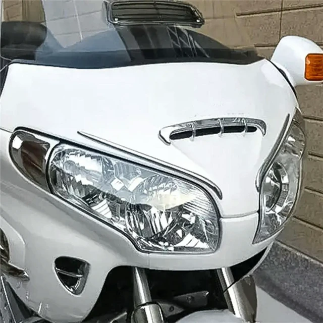 Alt view image 3 of 3 - For Honda For Goldwing 1800 GL1800 2004-2011 Motorcycle Headlight Fairing Eyebrows Trim Accessories