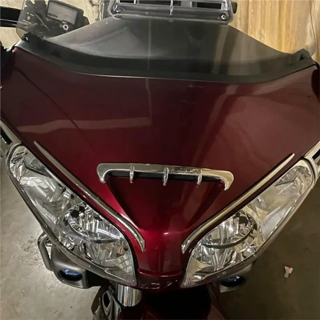 Alt view image 2 of 3 - For Honda For Goldwing 1800 GL1800 2004-2011 Motorcycle Headlight Fairing Eyebrows Trim Accessories