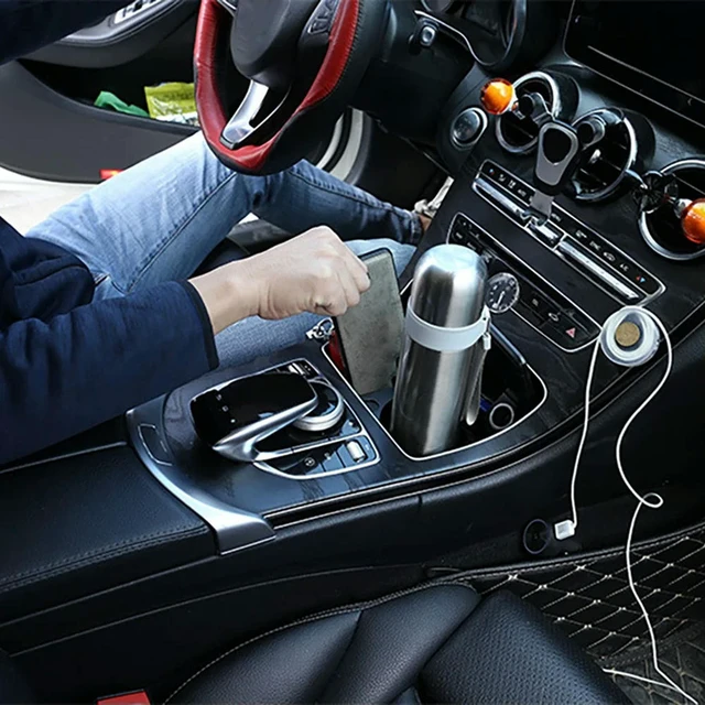 Alt view image 2 of 3 - Car Central Control Water Cup Holder Box Phone Holder For Mercedes Benz C E GLC Class W205 X253 W213