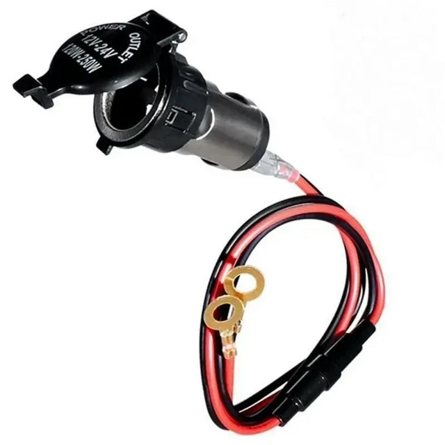 Alt view image 3 of 3 - 4X Cigaretter Lighter Socket, DC 12V Car Cigaretter Lighter, With Cover Wiring Harness Waterproof