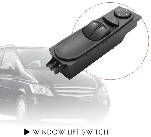Alt view image 3 of 3 - For Mercedes Benz W639 Vito 2003-2015 Car Power Window Control Switch Front Driver Side Regulator Button A6395450913