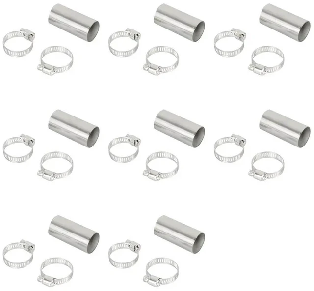Main image of 8 Set 24Mm Heater Exhaust Pipe Connector Air Parking Heater Stainless Steel Gas Vent Hose With Clamps For Webasto Heater