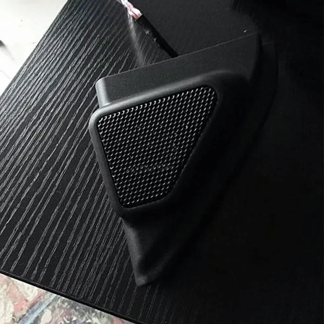 Alt view image 3 of 3 - Car Door Panel Audio Horn Cover Tweeter Triangular Speaker Loudspeaker Cover Trim For Toyota Corolla 2014-2018