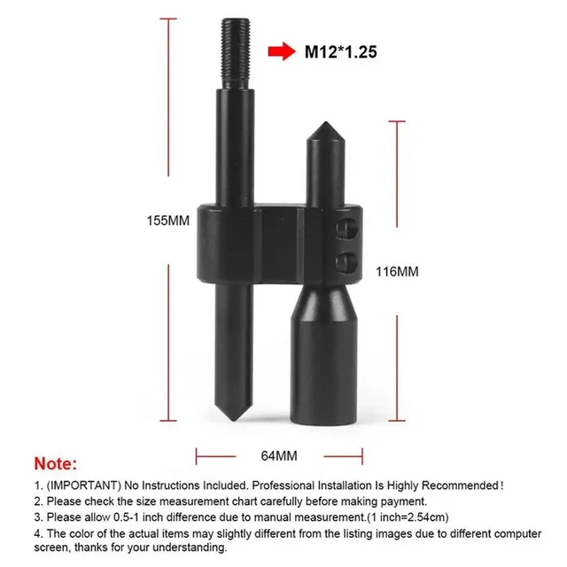 Alt view image 3 of 3 - M12x1.25 Aluminum Car H Type Shift Knob Extension Adjustable Extender Gear Shifter With Three Adapters Replacement