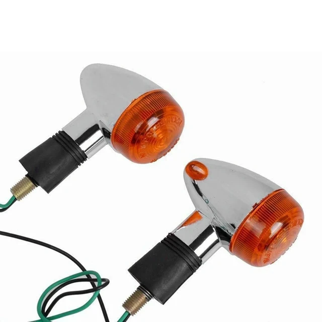 Alt view image 3 of 3 - Motorcycle Turn Signals Chrome Bullet Front Rear Lights For Honda Kawasaki Bobber Chopper(4Pcs)