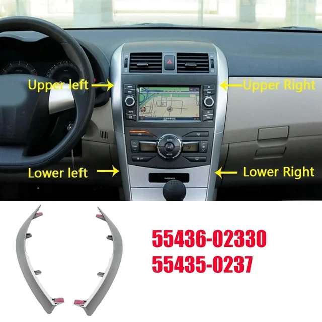 Alt view image 2 of 3 - 1Pair Car Dashboard Trim Strip For Toyota Corolla Altis 2007-2013 Central Air Outlet Trim Cover