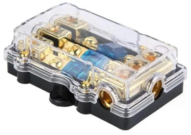 Alt view image 3 of 3 - 3 Way ANL Fuse Holder 60 Amp Distribution Block 4 Gauge In To 8 Gauge Out For Car Truck Boat Marine Audio Amplifier