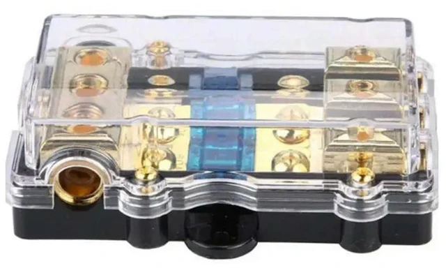 Alt view image 2 of 3 - 3 Way ANL Fuse Holder 60 Amp Distribution Block 4 Gauge In To 8 Gauge Out For Car Truck Boat Marine Audio Amplifier