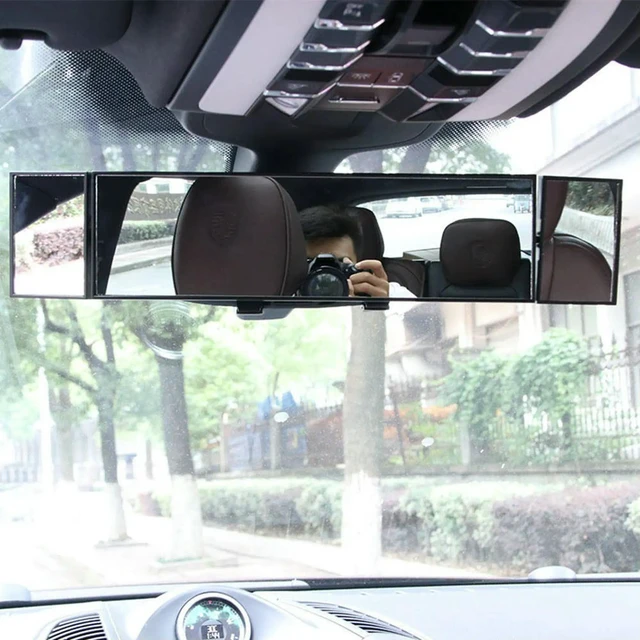 Alt view image 2 of 3 - Car Universal Rear View Mirror Wide Angle Clip-On Convex Curved Mirror Large Vision Interior Mirror For Cars SUV Trucks