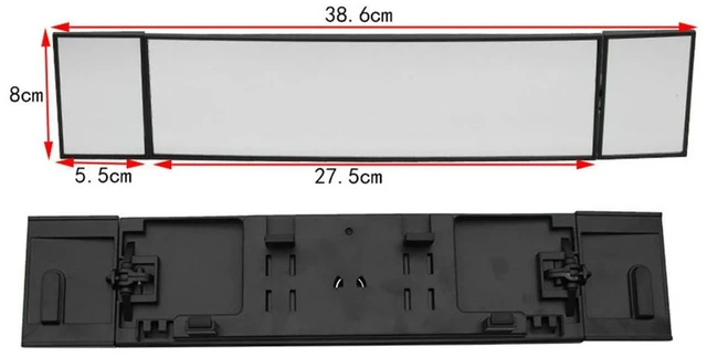 Main image of Car Universal Rear View Mirror Wide Angle Clip-On Convex Curved Mirror Large Vision Interior Mirror For Cars SUV Trucks