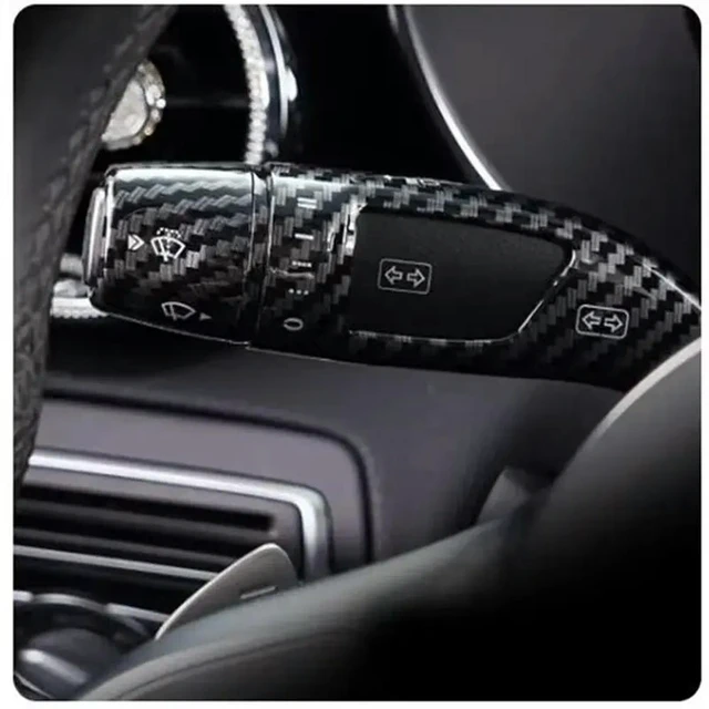 Alt view image 3 of 3 - For Vito C200 E-Class GLC GLK GLA CLA Interior Modified Cruise Lever Wiper Shift Lever Decoration Frame