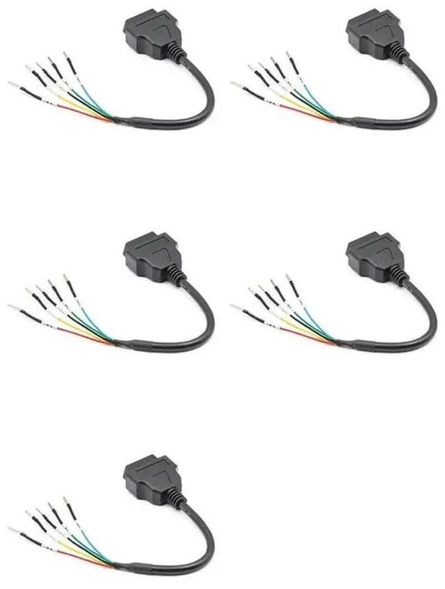 Main image of 5X 16 Pin OBD OBD2 Female K Line CAN Line Jumper Tester Connector Car Diagnostic Extension Cable Cord Pigtail