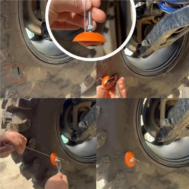 Alt view image 3 of 3 - 2X Tire Puncture Repair Kit, Quick Tire Repair Tool For ATV SXS Lawnmower Tractor RZR Talon KRX