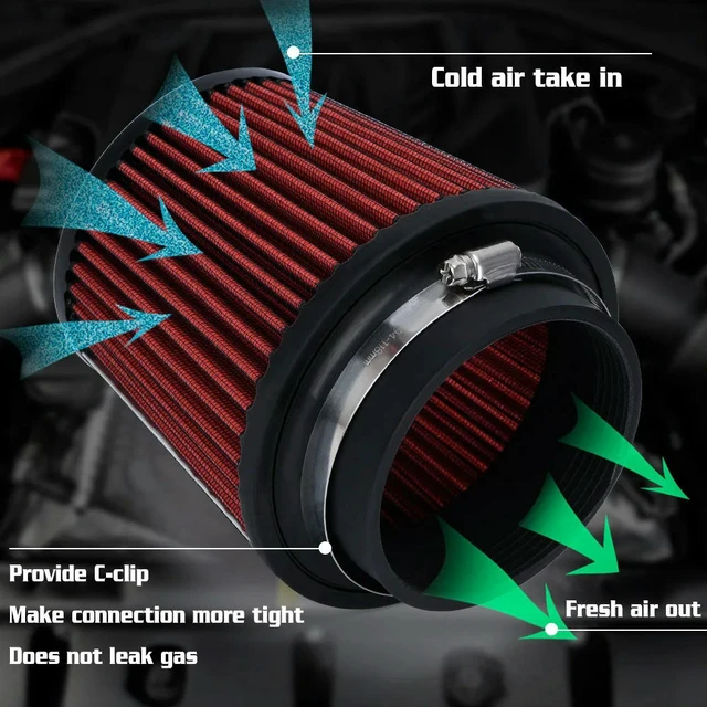 Alt view image 3 of 3 - 4 INCH 100MM Universal Car Air Filter Mushroom Head Intake Air Filter Mushroom Head Air Filter