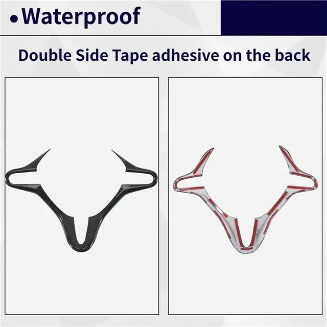 Alt view image 2 of 3 - For Honda Civic 8Th Generation 2006 2007 2008 2009 2010 2011 Carbon Fiber Parts Inner Steering Wheel Cover Trim