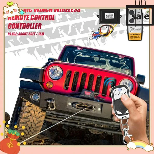 Main image of 12V 12Volt 50Ft Winch Remote Control Set For Truck Jeep ATV Warn Ramsey