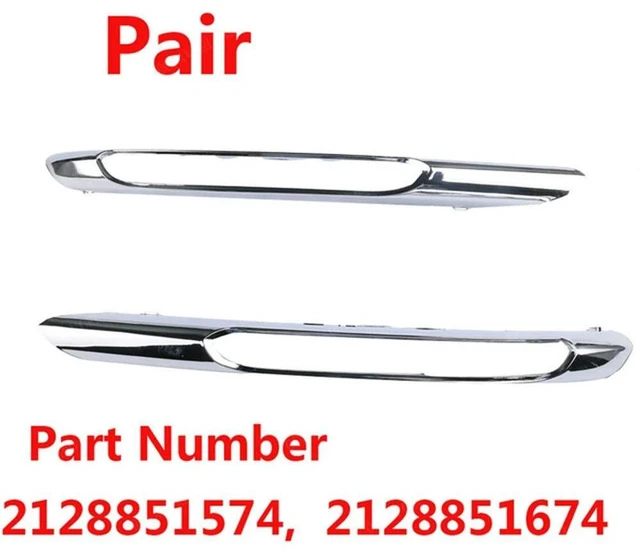 Alt view image 2 of 3 - 2Pcs Front Bumper Fog Light Grille Chrome Trim Molding Left Right For Mercedes Benz W212 09-12 2128851574 2128851674