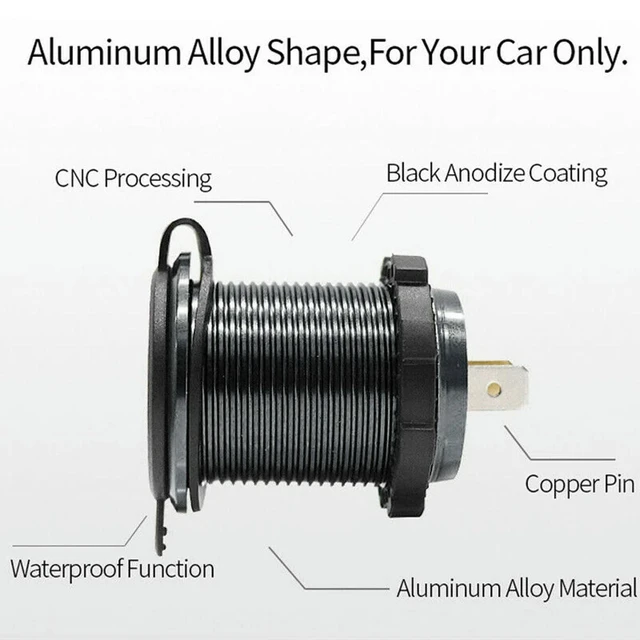 Alt view image 2 of 3 - Qc3.0 Dual USB Socket ,Universal Car Connector Adapter USB 12-24V