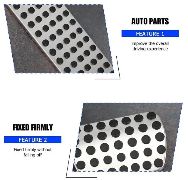 Alt view image 2 of 3 - 1 Set Silver Car Brake Pedal Pad Stainless Steel Car Accessories, For Mercedes Benz AMG A B CLA GLA ML GL R W176 W245 W246 W