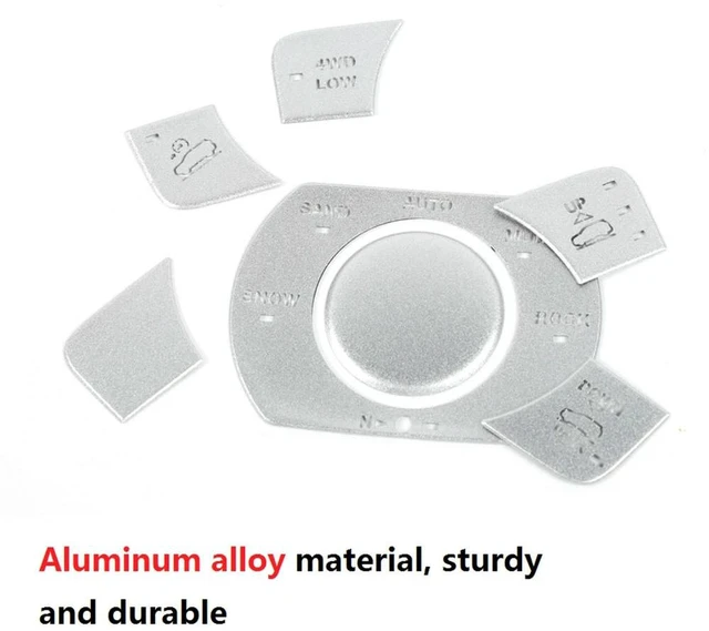 Alt view image 3 of 3 - For Jeep Grand Cherokee 2011-2020 Four-Wheel Drive Control Button Decor Cover Trim Sticker Accessories, Silver Aluminum