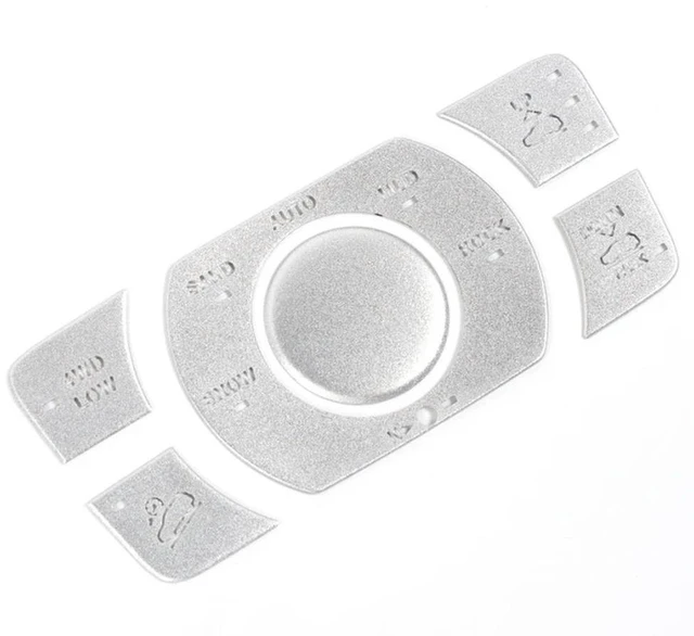 Alt view image 2 of 3 - For Jeep Grand Cherokee 2011-2020 Four-Wheel Drive Control Button Decor Cover Trim Sticker Accessories, Silver Aluminum