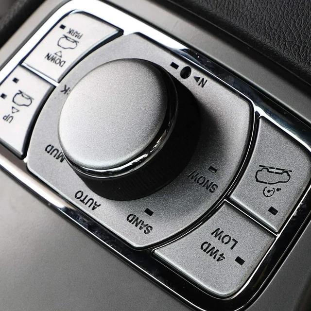Main image of For Jeep Grand Cherokee 2011-2020 Four-Wheel Drive Control Button Decor Cover Trim Sticker Accessories, Silver Aluminum