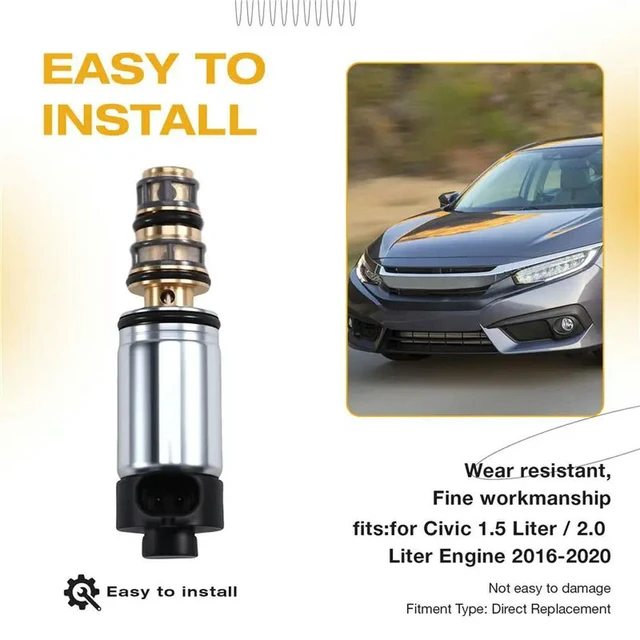 Alt view image 3 of 3 - A/C Compressor Electronic CONTROL VALVE For Honda/Civic 2016-2020 With 1.5L 2.0L Engines