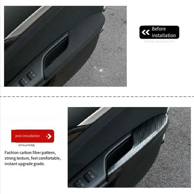 Alt view image 3 of 3 - Car Interior Door Handle Armrest Decorative Frame Patch Accessories Parts Component For Honda Tenth Generation Civic 2016-20