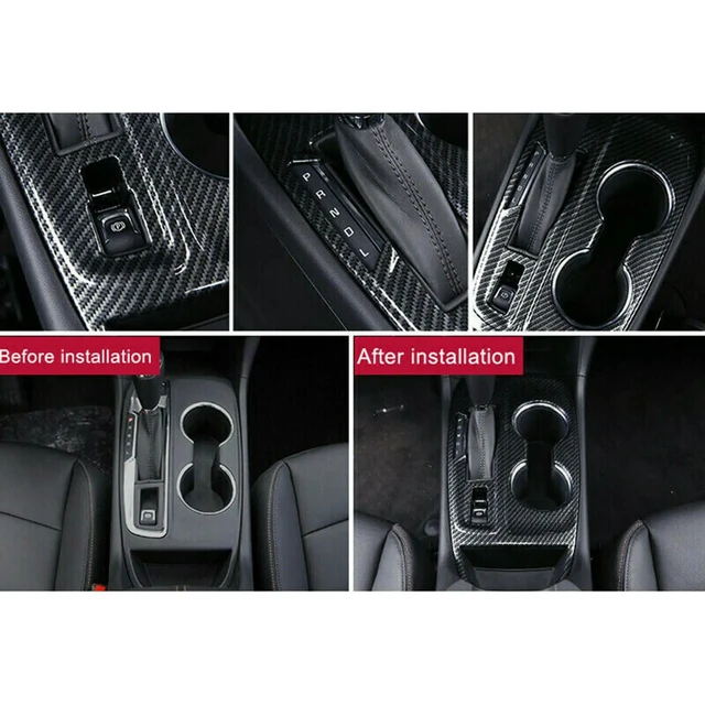 Alt view image 3 of 3 - For Equinox 2018-2021 ABS Carbon Fiber Console Gear Shift Panel Trim