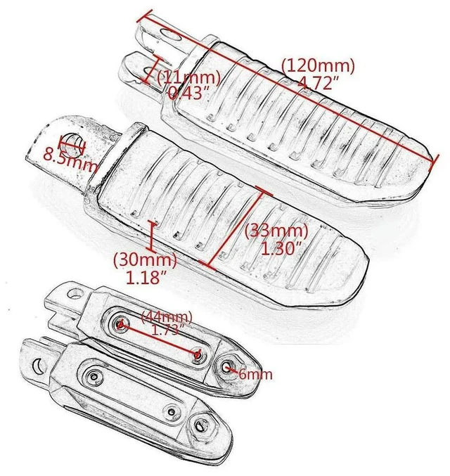 Alt view image 3 of 3 - Front Footrests Foot Peg For Gladius SFV650 GSR400 GSR600 SV400 SV650 SV1000 GSR750 Hayabusa GSX1300R GSF1250