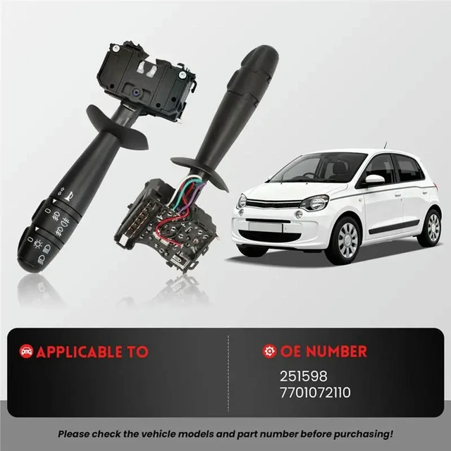 Alt view image 3 of 3 - For Renault Twingo 2 2007-2014 7701072110 Commodo Switch Column