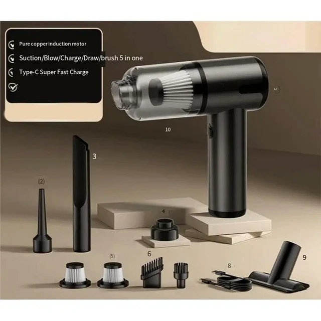 Alt view image 3 of 3 - Mini Vacuum Cleaner Car Indoor Handheld Powerful Cleaning Machine