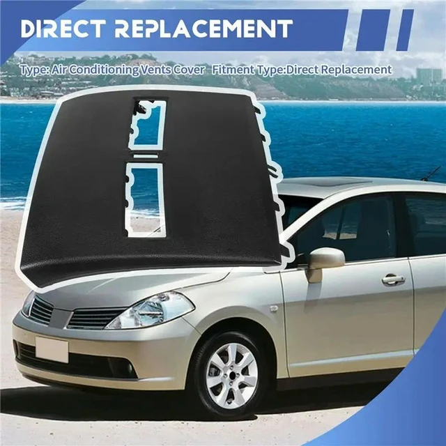 Alt view image 3 of 3 - Car Air Conditioner Outlet Finisher-Instrument Panel Air Conditioning Vents Cover Shell For Nissan Tiida 2005-2011 Black