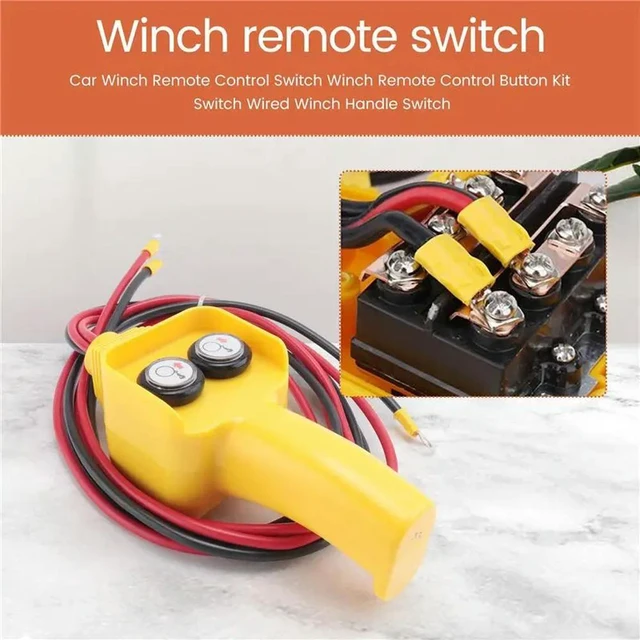 Alt view image 2 of 3 - Car Winch Remote Control Switch Winch Remote Control Button Kit Switch Wired Winch Handle Switch