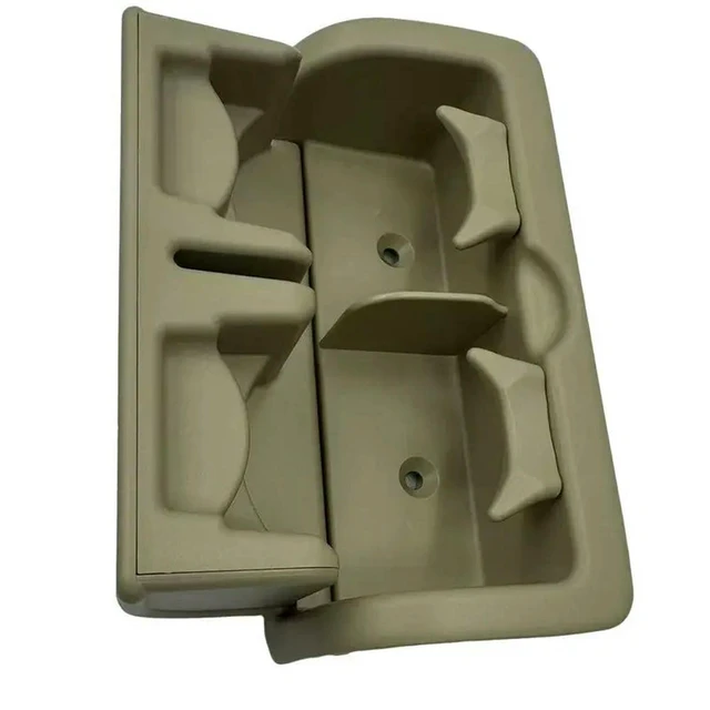 Alt view image 2 of 3 - Car Rear Seat Armrest Middle Drink Holder Beige For Nissan Patrol Y62 For Infiniti QX56 QX80 10-22 Water Cup Holder