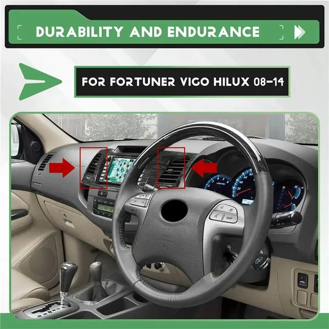 Alt view image 2 of 3 - Car Front Dashboard Center A/C Grille Vent Air Conditioner Outlet For TOYOTA FORTUNER VIGO HILUX 2008-2014
