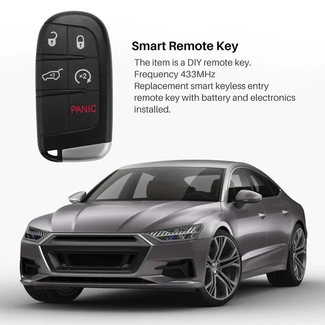 Alt view image 2 of 3 - 5 Buttons Remote Key Fob M3N40821302 433Mhz For Jeep Grand Cherokee 2013 2014 2015 2016 2017 2018