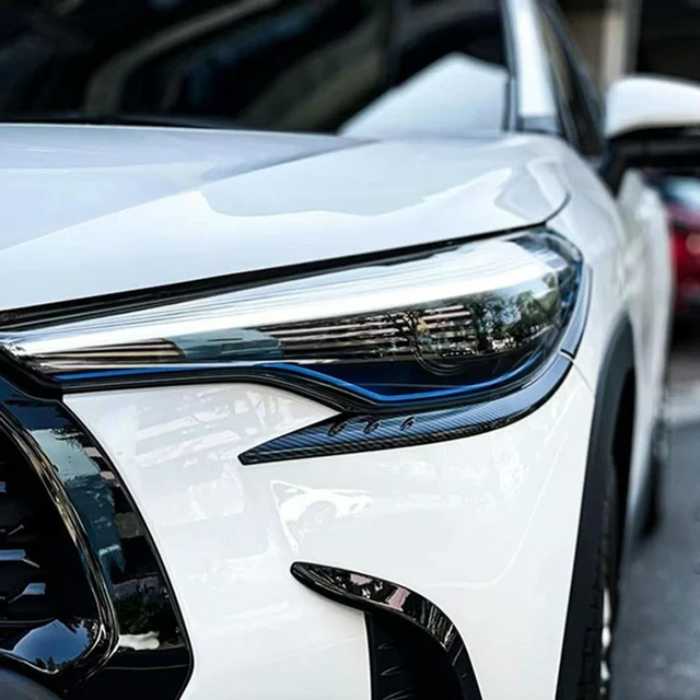 Main image of For Toyota Corolla Cross 2020 2021 2022 Front Headlight Lamp Cover Garnish Strip Eyebrow Cover Trim Sticker