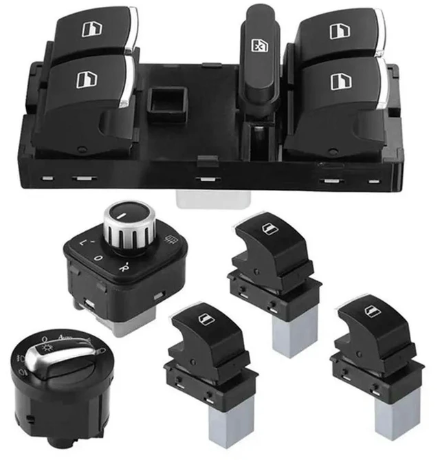 Main image of 6Pcs Window Mirror Headlight Switch Set 5ND 959 565A For VW Golf MK5 6 Jetta MK5 Passat B6 Tiguan