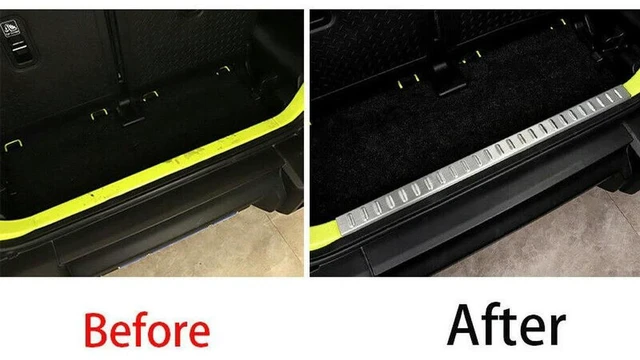 Alt view image 3 of 3 - Car Rear Trunk Cover Tailgate Inner Guard Rear Bumper Scuff Sill Plate For Suzuki Jimny JB64 JB74W 2019 2020