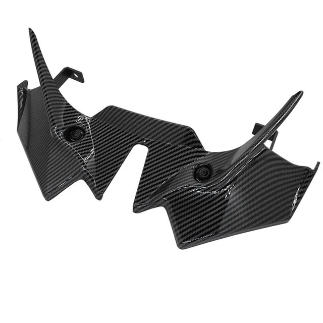 Alt view image 2 of 3 - Front Spoiler Winglet Fairing For Kawasaki Z650 Z 650 2020-2024 Motorcycle Aerodynamic Downforce Deflector Carbon Fiber Patt