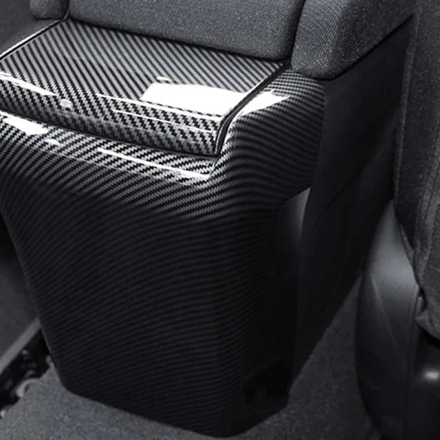Alt view image 2 of 3 - Carbon Fiber Car Rear Armrest Box Anti-Kick Plate Armrest Panel Trim Cover For Honda Civic 10Th 2016-2019 Armrest Box Anti-K