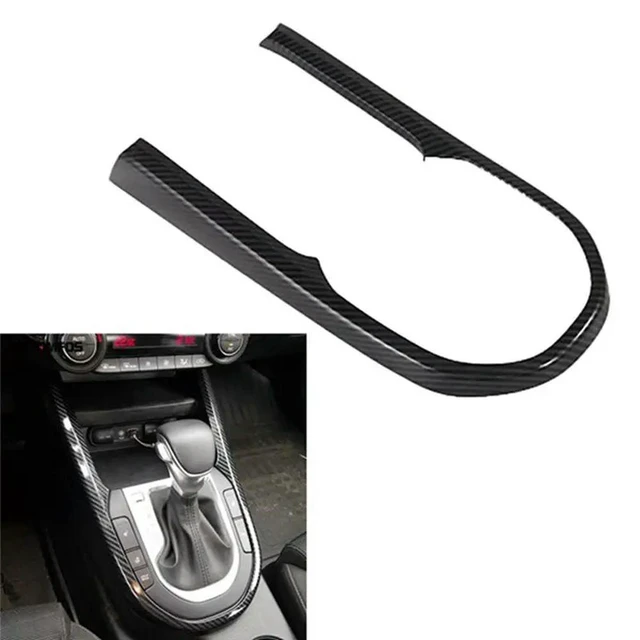 Alt view image 3 of 3 - For Kia Forte Cerato K3 2019 2020 2021 Car Carbon Fiber Gear Shift Box Cover Trim Molding Decoration Frame Car Styling