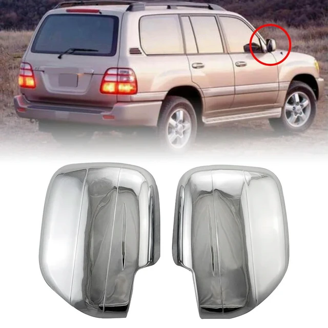 Alt view image 3 of 3 - For Toyota Land Cruiser 100 FJ100 Lexus LX470 1998-2007 Side Rearview Mirror Cover Decorative Protection Cap