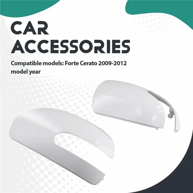 Alt view image 3 of 3 - 1 Pair Left & Right Side Door Mirror Cover Rearveiw Mirror Cap For Kia Forte Cerato 2009-2010