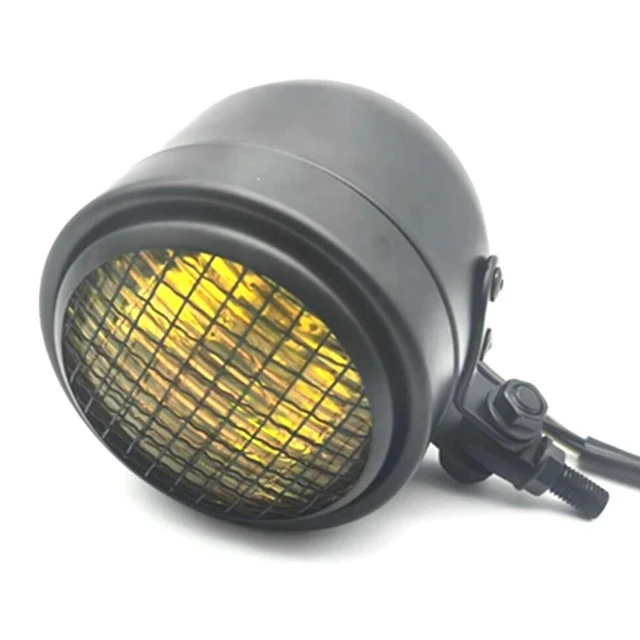 Alt view image 2 of 3 - Motorcycle Retro Headlight Halogen Front Head Light Lamp Bracket For CG125