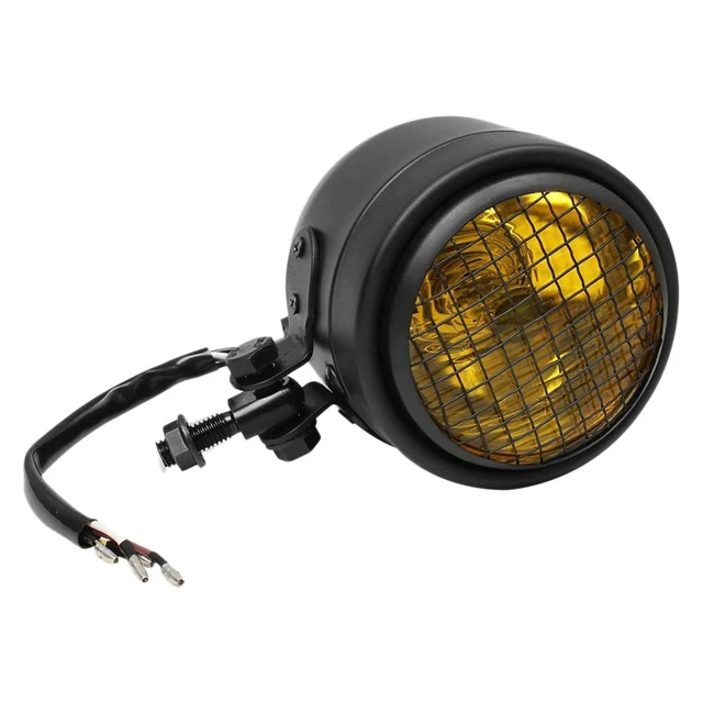 Alt view image 3 of 3 - Motorcycle Retro Headlight Halogen Front Head Light Lamp Bracket For CG125