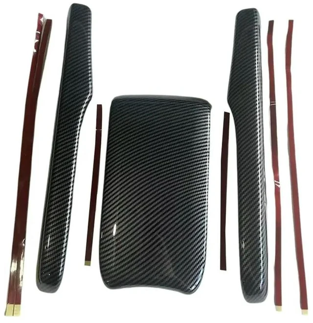Main image of Rest Pad Lid 3 Pieces/Set Center Console Armrest Box Cover Box Trim For Honda Civic 2016-2021 Carbon Fiber Style